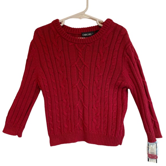 **2 for $20**NWT kids 2T Red Cable Knit Sweater - Picture 1 of 6